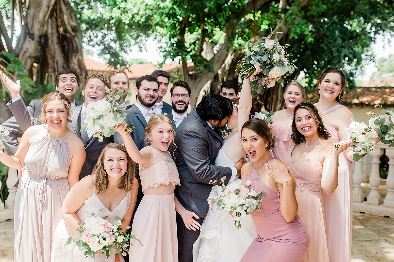 Modern blush and greenery wedding party at The Addison designed by NYC Wedding Planner, Poppy + Lynn