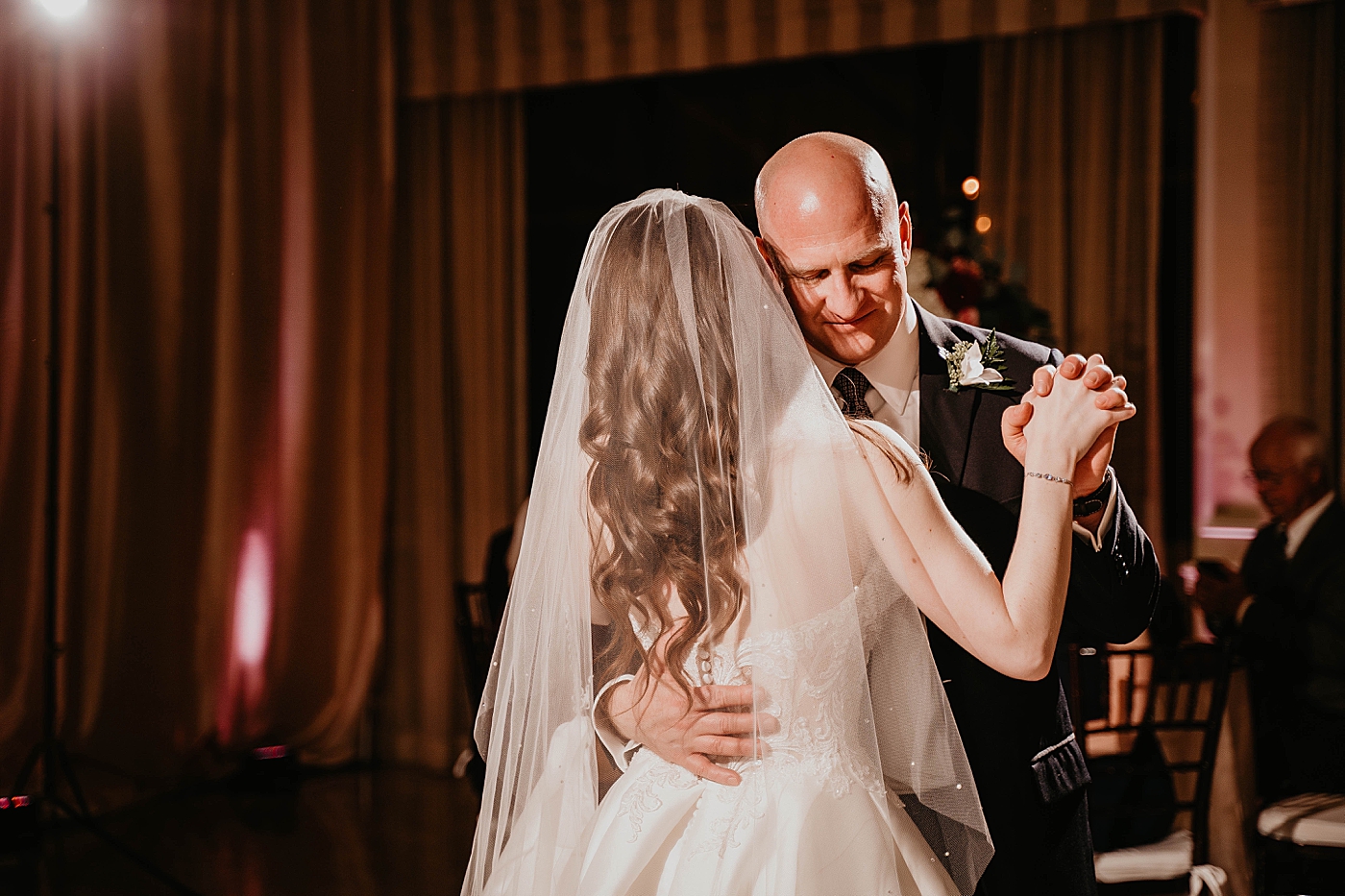 Father daughter dance at reception Romantic Winter Wedding captured NYC Wedding Planner Poppy and Lynn